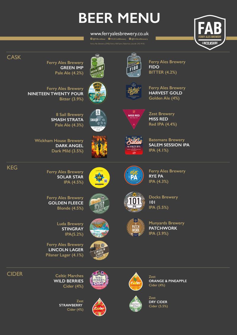 beer menu market rasen